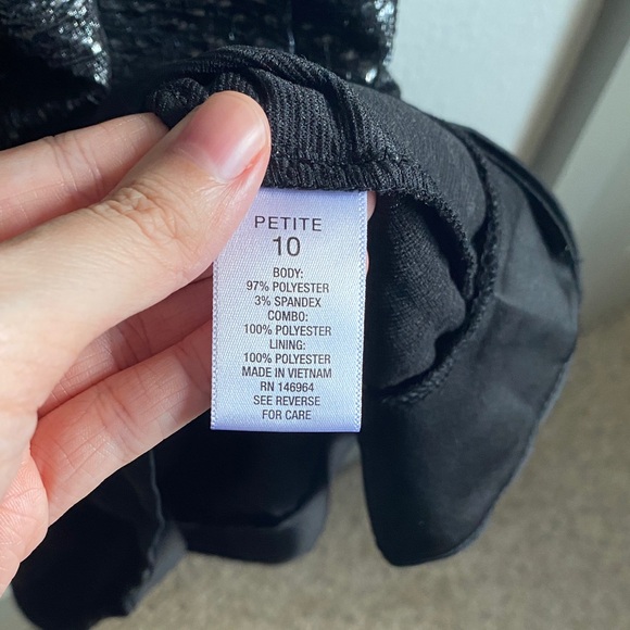 Roz & Ali Petite Shimmering Black Sleeveless Mini Dress - Picture 11 of 11